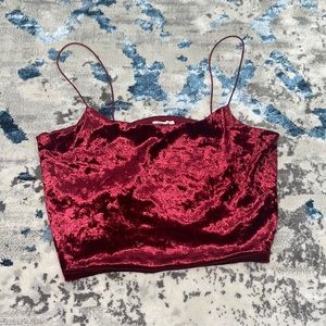 Garage red velvet crop top